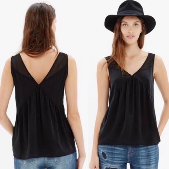 Madewell Tops - Host pick✔️Madewell Black Silk Tank Top